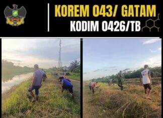 Pembangunan Jembatan Gantung Printis Garuda Kodim 0426 Masih Tahap Pembersihan