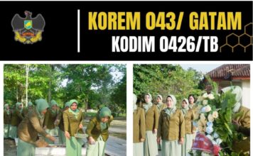 Ketua Persit KCK Cabang XLlX Dim 0426/TB Pimpin Ziarah Dalam Rangka HUT Persit KCK Ke-80