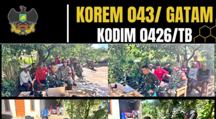 Dandim 0426/TB Letkol Syurya Dharma Mengikuti Zoom Meeting Evaluasi Pembangunan Jembatan Garuda Tahap III dan IV