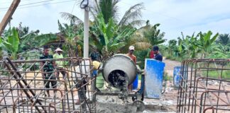 Jembatan Gantung Printis Garuda Kodim 0426/TB Masuki Tahap Pengecoran Beton Pylon dan Anchor