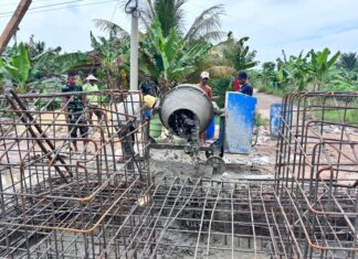 Jembatan Gantung Printis Garuda Kodim 0426/TB Masuki Tahap Pengecoran Beton Pylon dan Anchor