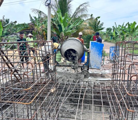 Jembatan Gantung Printis Garuda Kodim 0426/TB Masuki Tahap Pengecoran Beton Pylon dan Anchor