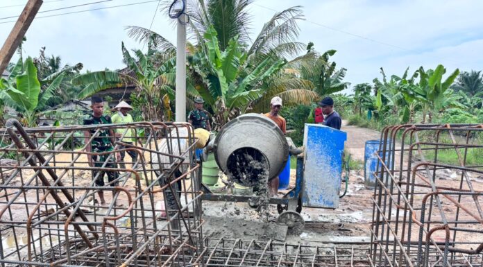 Jembatan Gantung Printis Garuda Kodim 0426/TB Masuki Tahap Pengecoran Beton Pylon dan Anchor