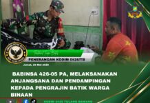 Babinsa 426-05 PA, Melaksanakan Anjangsana Dan Pendampingan Kepada Pengrajin Batik Warga Binaan*