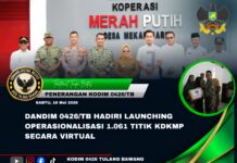 Dandim 0426/TB Hadiri Launching Operasionalisasi 1.061 Titik KDKMP Secara Virtual