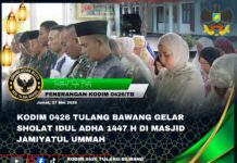 Kodim 0426 Tulang Bawang Gelar Sholat Idul Adha 1447 H di Masjid Jamiyatul Ummah