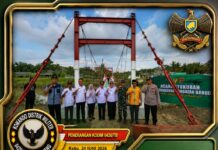 Syukuran Pembangunan Jembatan Gantung Garuda Tahap III dan IV TA 2026, Kodim 0426/TB Ikuti Vicon Bersama Pangdam XXI/RI*
