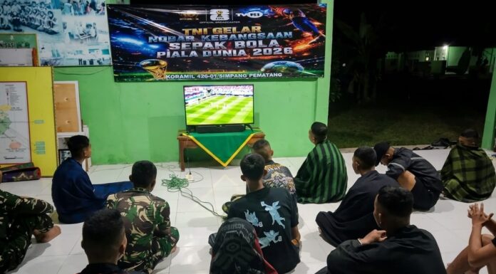 JAJARAN KODIM 0426/TULANG BAWANG GELAR NOBAR PIALA DUNIA 2026, PERERAT KEBERSAMAAN PRAJURIT DAN MASYARAKAT*