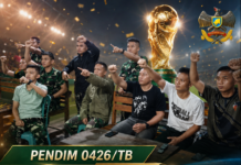 Kodim 0426 TB, Gelar Nobar Piala Dunia 2026, Paraguay Singkirkan Jerman Lewat Adu Penalti