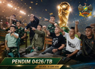 Kodim 0426 TB, Gelar Nobar Piala Dunia 2026, Paraguay Singkirkan Jerman Lewat Adu Penalti