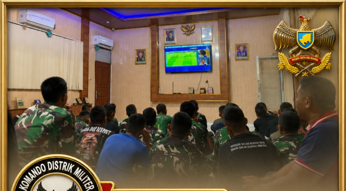 NOBAR PIALA DUNIA 2026 DI AULA KODIM 0426/TULANG BAWANG, BELGIA DAN IRAN BERMAIN IMBANG TANPA GOL