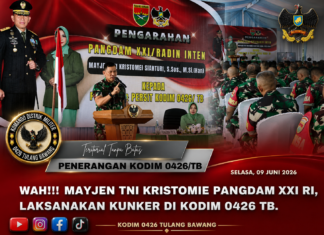 Wah!!! Mayjen TNI Kristomie Pangdam XXI RI, Laksanakan Kunker Di Kodim 0426 TB