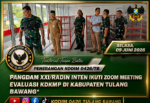 Pangdam XXI/Radin Inten Ikuti Zoom Meeting Evaluasi KDKMP di Kabupaten Tulang Bawang