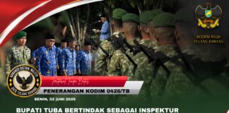 Bupati Tuba Bertindak Sebagai Inspektur Upacara Hari Lahir Pancasila, Pancasila Pemersatu Bangsa, Semangat Juang Menuju Indonesia Maju Berdaulat