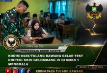 Kodim 0426/Tulang Bawang Gelar Test Rikpesi KKRI Gelombang IV di SMKN 1 Menggala