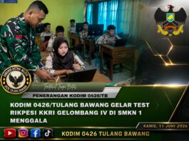 Kodim 0426/Tulang Bawang Gelar Test Rikpesi KKRI Gelombang IV di SMKN 1 Menggala