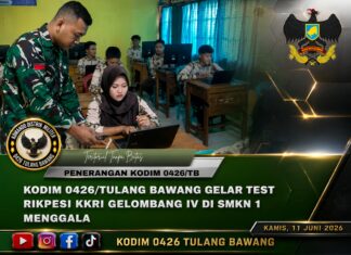 Kodim 0426/Tulang Bawang Gelar Test Rikpesi KKRI Gelombang IV di SMKN 1 Menggala