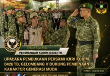 Upacara Pembukaan Persami KKRI Gelombang V Kodim 0426/TB Dukung Pembinaan Karakter Generasi Muda