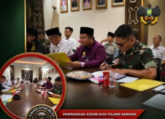 Kodim 0426/Tulang Bawang Hadiri Rakor Satgas Penanggulangan Karhutla Hadapi Dampak El Nino 2026