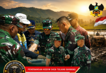DANREM 043/GATAM TINJAU LOKASI CETAK SAWAH RAKYAT DI KABUPATEN TULANG BAWANG, DUKUNG KETAHANAN PANGAN NASIONAL