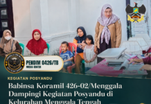 Babinsa Koramil 426-02/Menggala Dampingi Kegiatan Posyandu di Kelurahan Menggala Tengah