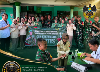 Kodim 0426/TB Gelar Cek Up Kesehatan dalam Rangka HUT Ke-1 Kodam XXI/Radin Inten Tahun 2026