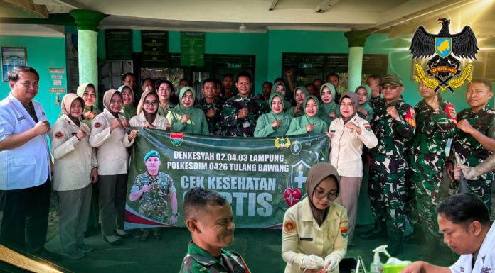 Kodim 0426/TB Gelar Cek Up Kesehatan dalam Rangka HUT Ke-1 Kodam XXI/Radin Inten Tahun 2026