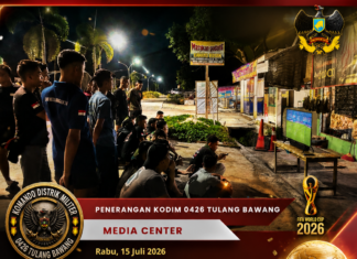 Jajaran Kodim 0426/TB Gelar Nobar Semifinal Piala Dunia 2026, Perkuat Kebersamaan Bersama Masyarakat