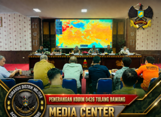 Kodim 0426/Tulang Bawang Hadiri Rakor Satgas Penanggulangan Karhutla Hadapi Dampak El Nino 2026