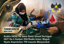 Kodim 0426/TB Gelar Bakti Sosial Peringati HUT Ke-1 Kodam XXI/Radin Inten, Wujud Nyata Kepedulian TNI kepada Masyarakat