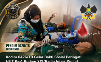 Kodim 0426/TB Gelar Bakti Sosial Peringati HUT Ke-1 Kodam XXI/Radin Inten, Wujud Nyata Kepedulian TNI kepada Masyarakat