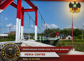 Kodim 0426/TB Bangun Jembatan Perintis Non Bencal Sepanjang 43 Meter di Kampung Sumber Agung