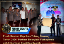 Pisah Sambut Kapolres Tulang Bawang Tahun 2026, Perkuat Sinergitas Forkopimda untuk Menjaga Stabilitas Daerah