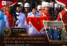Upacara Penurunan Bendera HUT Ke-81 RI Di Tulang Bawang Berlangsung Khidmat Dan Tertib