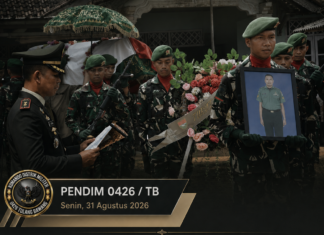 Dandim 0426/TB Pimpin Upacara Pemakaman Militer Serma Susilo