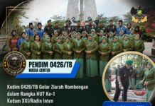 Kodim 0426/TB Gelar Ziarah Rombongan dalam Rangka HUT Ke-1 Kodam XXI/Radin Inten