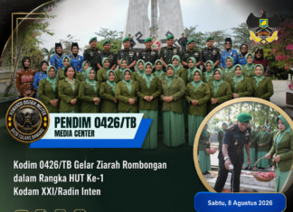 Kodim 0426/TB Gelar Ziarah Rombongan dalam Rangka HUT Ke-1 Kodam XXI/Radin Inten