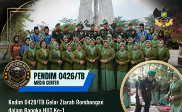 Kodim 0426/TB Gelar Ziarah Rombongan dalam Rangka HUT Ke-1 Kodam XXI/Radin Inten