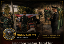 Penghormatan Terakhir, Dandim 0426/TB Pimpin Upacara Pemakaman Militer Almarhum Serka Yustinus Sesar