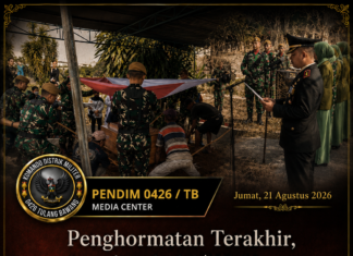 Penghormatan Terakhir, Dandim 0426/TB Pimpin Upacara Pemakaman Militer Almarhum Serka Yustinus Sesar