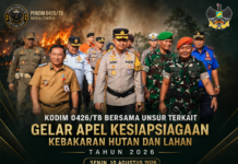 Kodim 0426/TB Bersama Unsur Terkait Gelar Apel Kesiapsiagaan Karhutla Tahun 2026