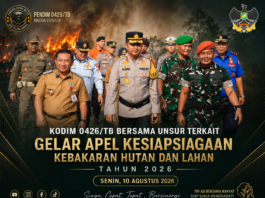 Kodim 0426/TB Bersama Unsur Terkait Gelar Apel Kesiapsiagaan Karhutla Tahun 2026
