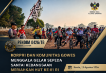KORPRI DAN KOMUNITAS GOWES MENGGALA GELAR SEPEDA SANTAI KEBANGSAAN MERIAHKAN HUT KE-81 RI