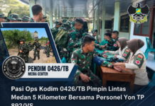 Pasi Ops Kodim 0426/TB Pimpin Lintas Medan 5 Kilometer Bersama Personel Yon TP 892/VS