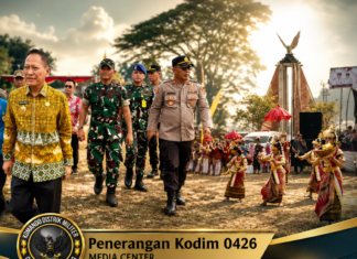 Kapten Hasin Hadiri Carnaval Budaya dan Pawai Drumband di Kabupaten Tulang Bawang