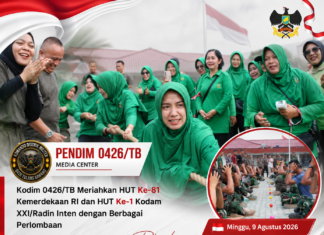Kodim 0426/TB Meriahkan HUT Ke-81 Kemerdekaan RI dan HUT Ke-1 Kodam XXI/Radin Inten dengan Berbagai Perlombaan
