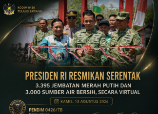 Presiden RI Resmikan Serentak 3.395 Jembatan Merah Putih dan 3.000 Sumber Air Bersih, Secara Virtual