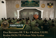 Doa Bersama HUT Ke-1 Kodam XXI/RI, Kodim 0426/TB Perkuat Nilai Syukur dan Kebersamaan