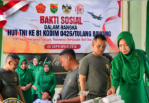 Kodim 0426/TB Gelar Bakti Sosial Kesehatan Semarakkan HUT TNI ke-8