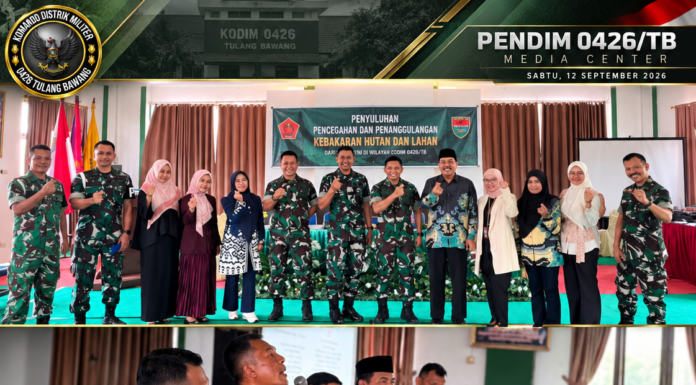 Tim Mabes TNI Berikan Penyuluhan Karhutla kepada Mahasiswa di Tulang Bawang